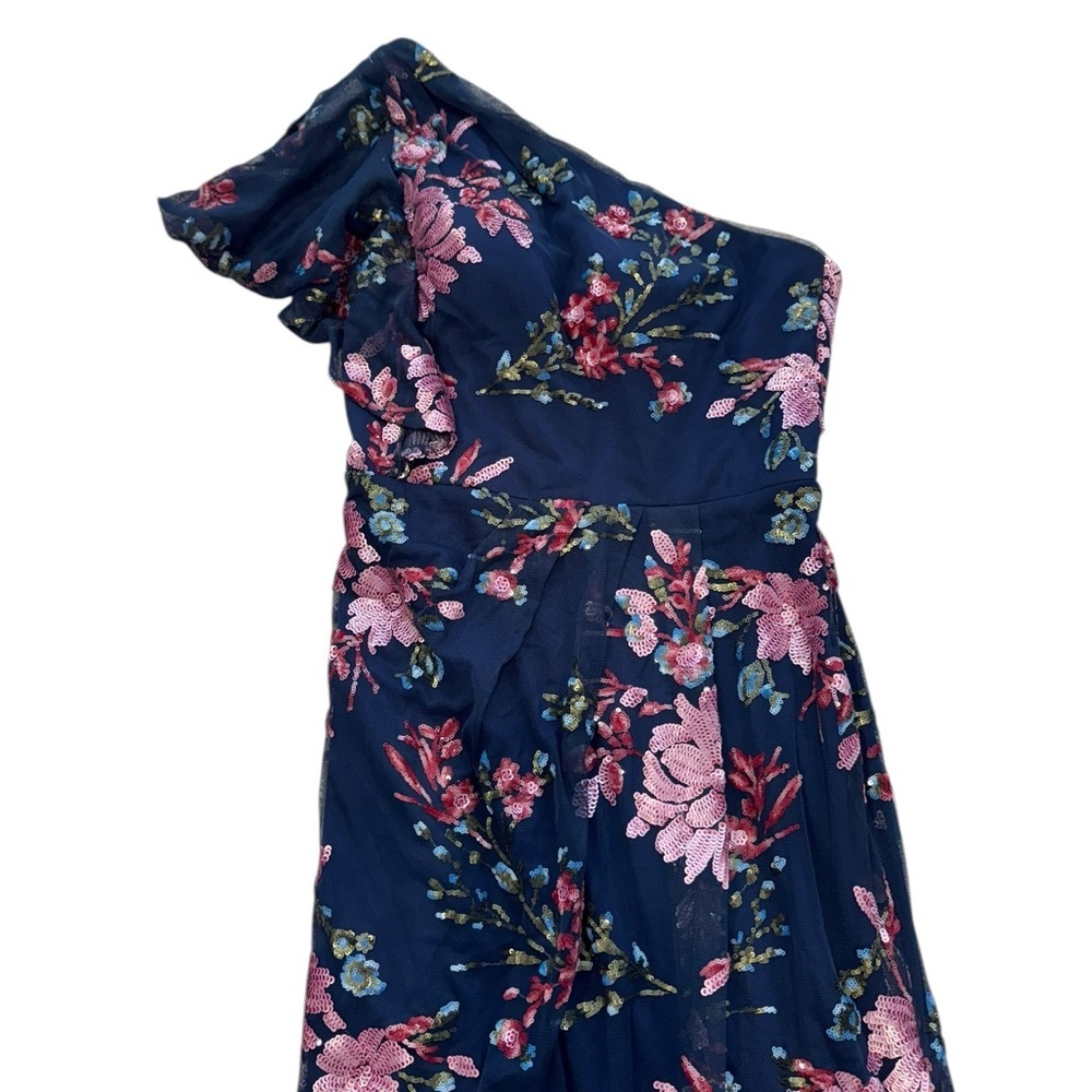 MARCHESA**Floral Embellished Brescia One-Shoulder 
Evening Gown Dress**US 6 $485 - Picture 3 of 6